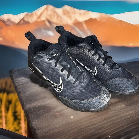 Nike Lunar Hyperdiamond Pro Women Sz 8 Softball Cleats Black White 856492-011‎ - Picture 1 of 16
